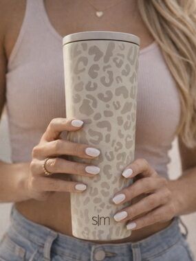 Gray SLM Leopard Print Water Bottle
